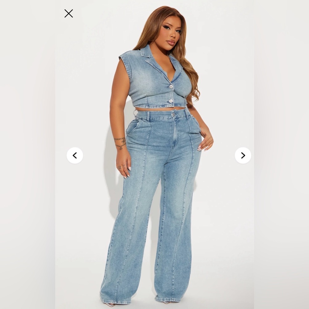 High Waisted Wide Leg Trouser Jeans